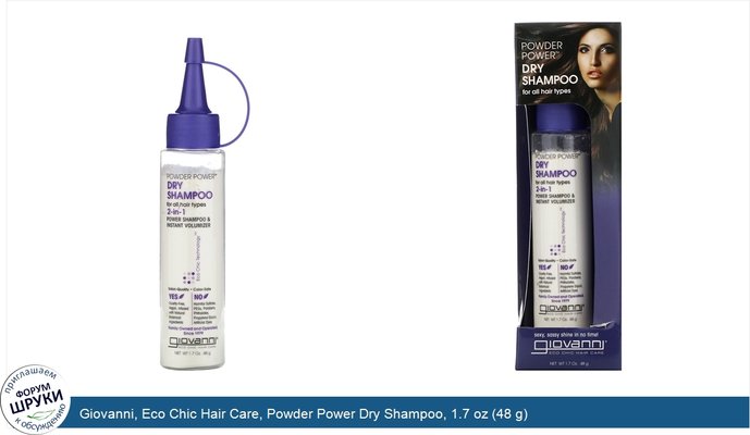Giovanni, Eco Chic Hair Care, Powder Power Dry Shampoo, 1.7 oz (48 g)