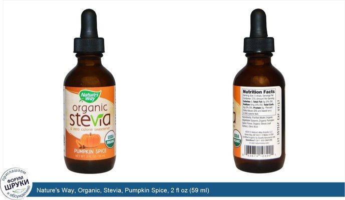 Nature\'s Way, Organic, Stevia, Pumpkin Spice, 2 fl oz (59 ml)