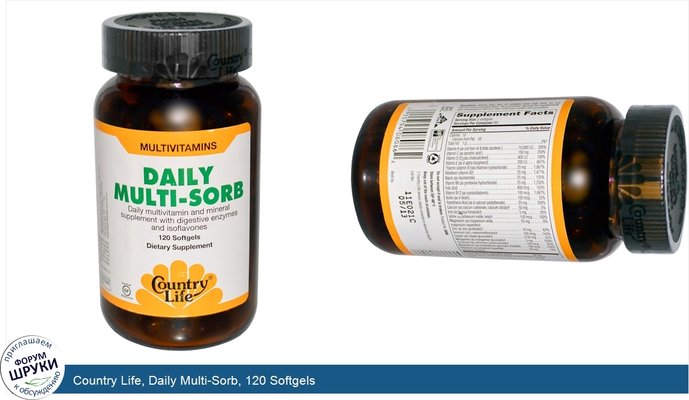 Country Life, Daily Multi-Sorb, 120 Softgels