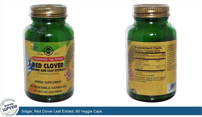 Solgar, Red Clover Leaf Extract, 60 Veggie Caps