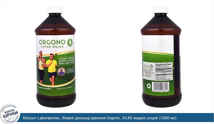 Silicium Laboratories, Живой диоксид кремния Orgono, 33,85 жидких унций (1000 мл)