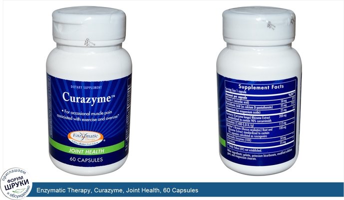 Enzymatic Therapy, Curazyme, Joint Health, 60 Capsules