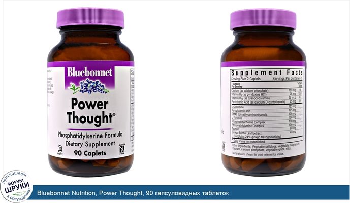 Bluebonnet Nutrition, Power Thought, 90 капсуловидных таблеток