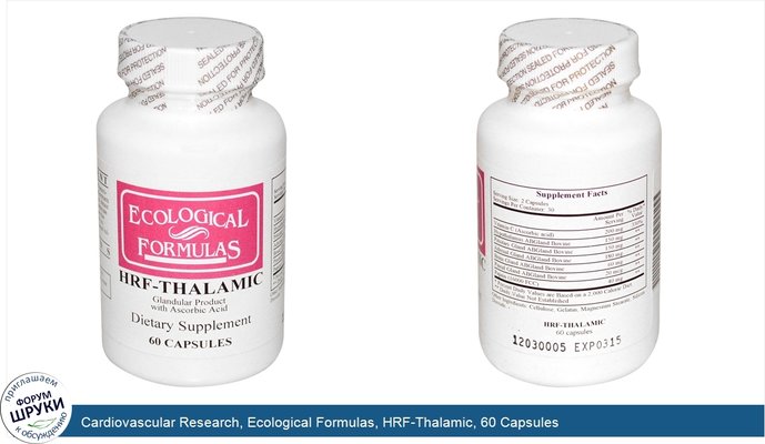 Cardiovascular Research, Ecological Formulas, HRF-Thalamic, 60 Capsules