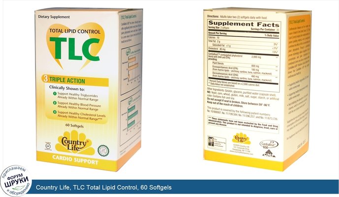 Country Life, TLC Total Lipid Control, 60 Softgels