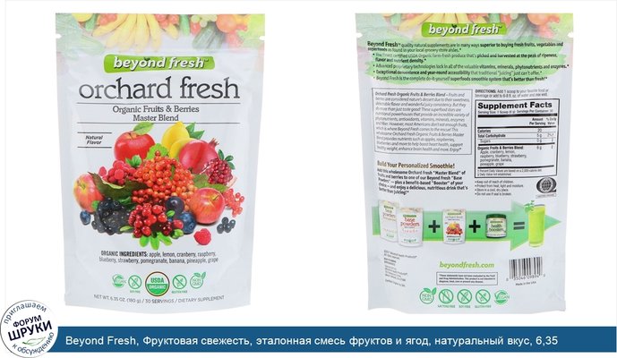 Beyond Fresh, Фруктовая свежесть, эталонная смесь фруктов и ягод, натуральный вкус, 6,35 унц. (180 г)