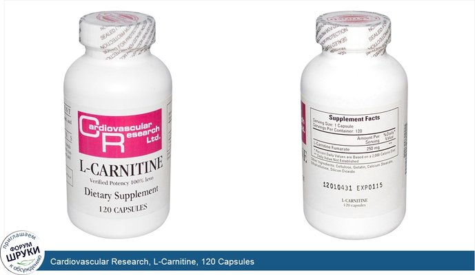 Cardiovascular Research, L-Carnitine, 120 Capsules