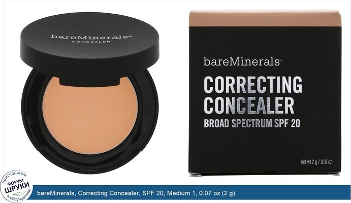 bareMinerals, Correcting Concealer, SPF 20, Medium 1, 0.07 oz (2 g)