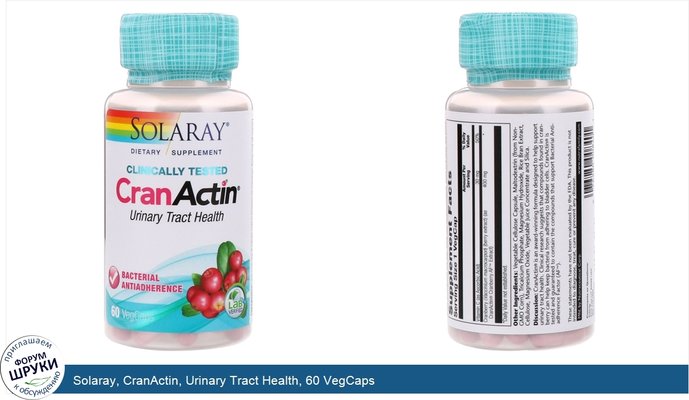 Solaray, CranActin, Urinary Tract Health, 60 VegCaps