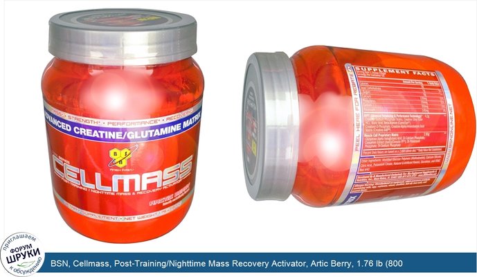 BSN, Cellmass, Post-Training/Nighttime Mass Recovery Activator, Artic Berry, 1.76 lb (800 g)
