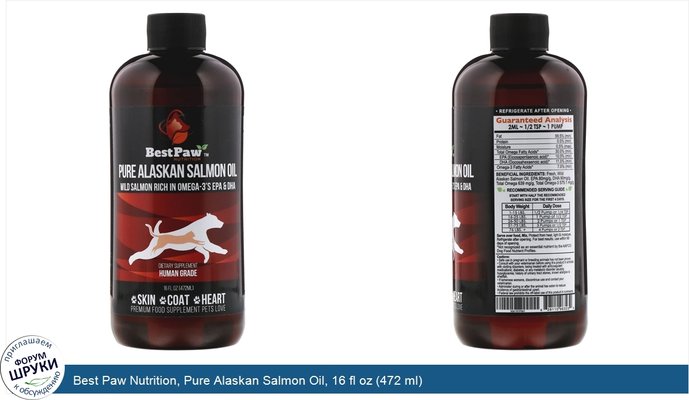 Best Paw Nutrition, Pure Alaskan Salmon Oil, 16 fl oz (472 ml)