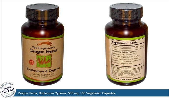 Dragon Herbs, Bupleurum Cyperus, 500 mg, 100 Vegetarian Capsules