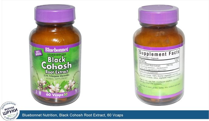 Bluebonnet Nutrition, Black Cohosh Root Extract, 60 Vcaps