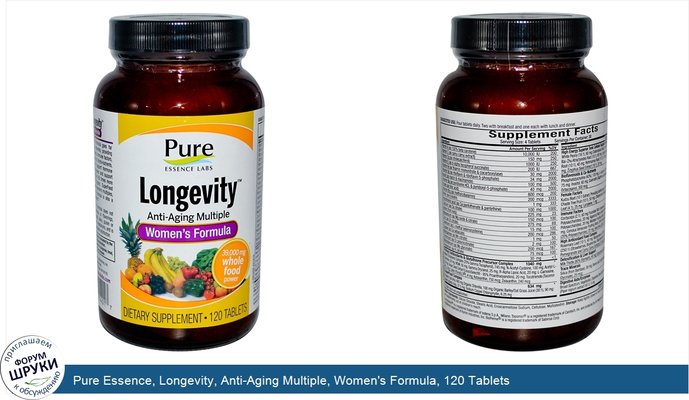Pure Essence, Longevity, Anti-Aging Multiple, Women\'s Formula, 120 Tablets