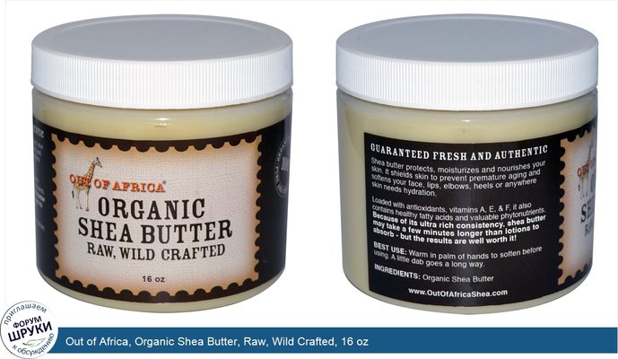 Out of Africa, Organic Shea Butter, Raw, Wild Crafted, 16 oz