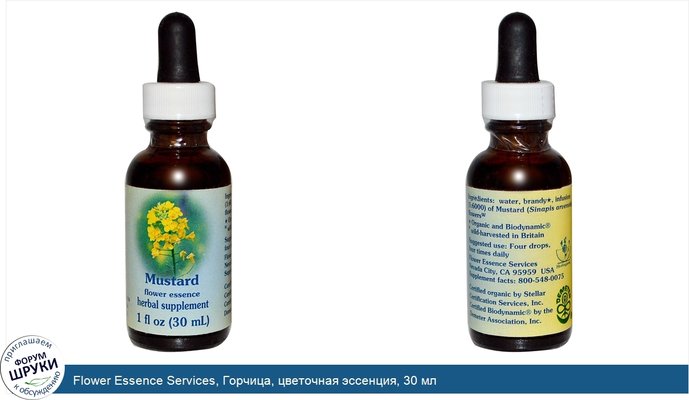 Flower Essence Services, Горчица, цветочная эссенция, 30 мл