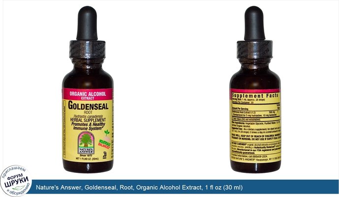 Nature\'s Answer, Goldenseal, Root, Organic Alcohol Extract, 1 fl oz (30 ml)