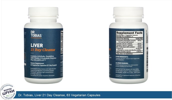 Dr. Tobias, Liver 21 Day Cleanse, 63 Vegetarian Capsules