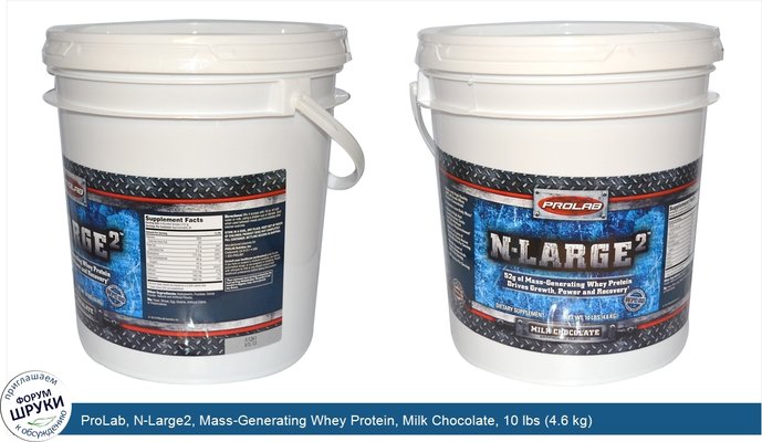 ProLab, N-Large2, Mass-Generating Whey Protein, Milk Chocolate, 10 lbs (4.6 kg)