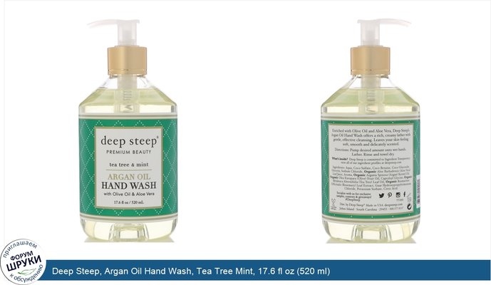 Deep Steep, Argan Oil Hand Wash, Tea Tree Mint, 17.6 fl oz (520 ml)