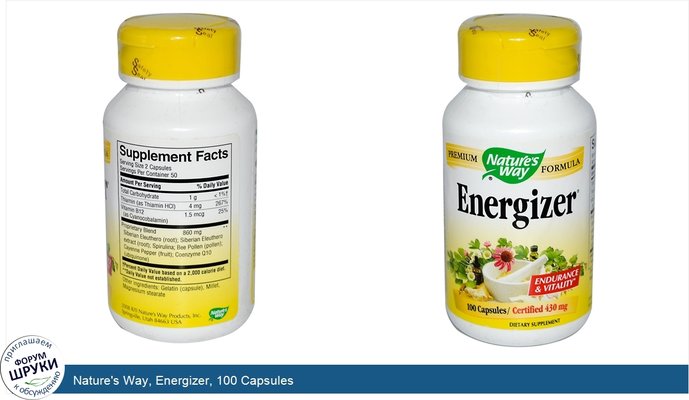 Nature\'s Way, Energizer, 100 Capsules