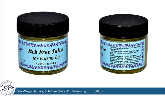 WiseWays Herbals, Itch Free Salve, For Poison Ivy, 1 oz (28 g)