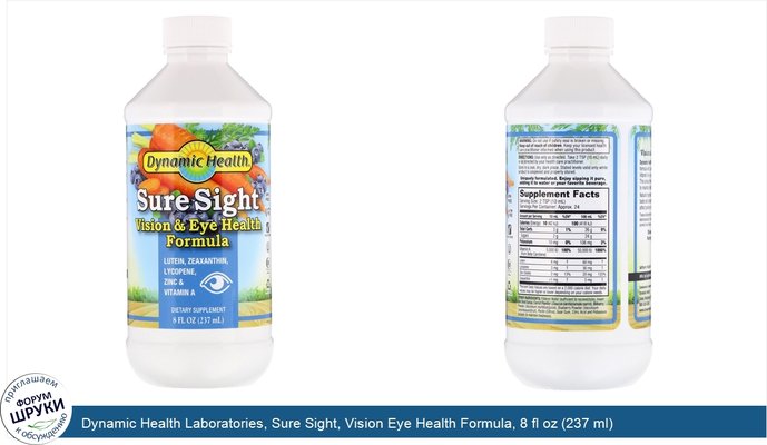 Dynamic Health Laboratories, Sure Sight, Vision Eye Health Formula, 8 fl oz (237 ml)