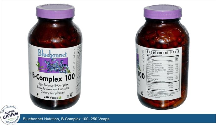 Bluebonnet Nutrition, B-Complex 100, 250 Vcaps