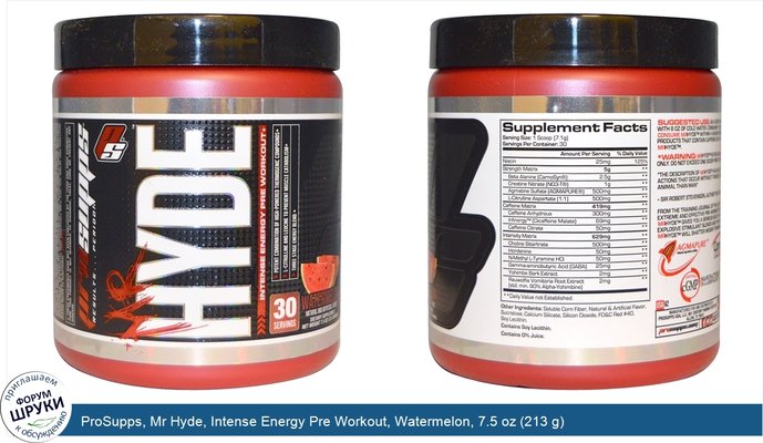 ProSupps, Mr Hyde, Intense Energy Pre Workout, Watermelon, 7.5 oz (213 g)