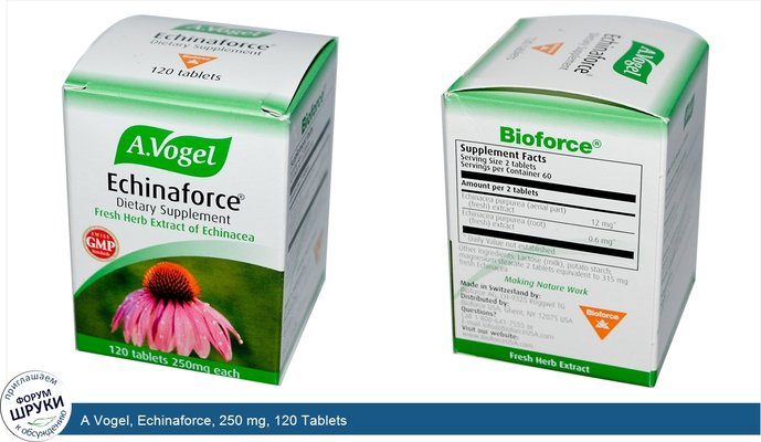 A Vogel, Echinaforce, 250 mg, 120 Tablets