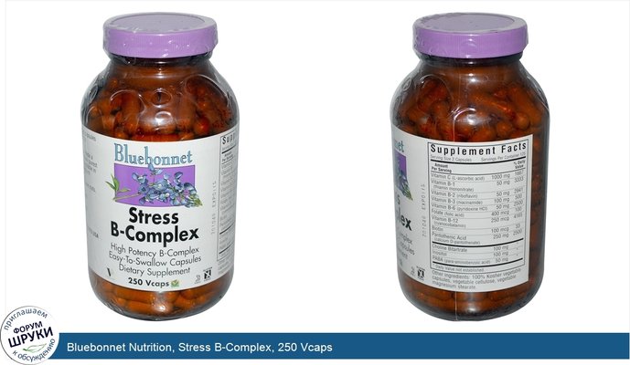 Bluebonnet Nutrition, Stress B-Complex, 250 Vcaps