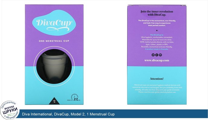 Diva International, DivaCup, Model 2, 1 Menstrual Cup