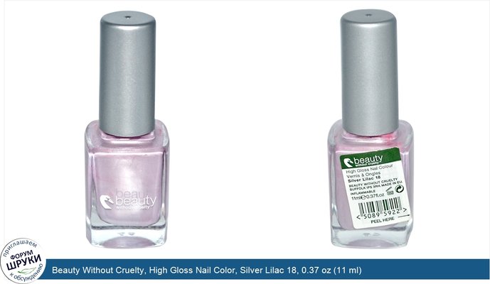 Beauty Without Cruelty, High Gloss Nail Color, Silver Lilac 18, 0.37 oz (11 ml)