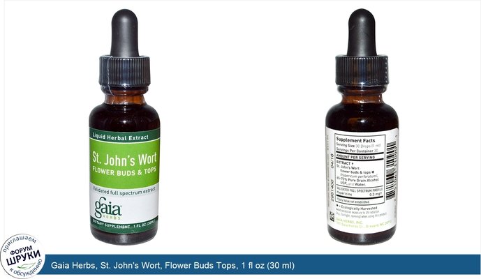 Gaia Herbs, St. John\'s Wort, Flower Buds Tops, 1 fl oz (30 ml)