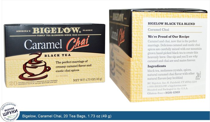 Bigelow, Caramel Chai, 20 Tea Bags, 1.73 oz (49 g)