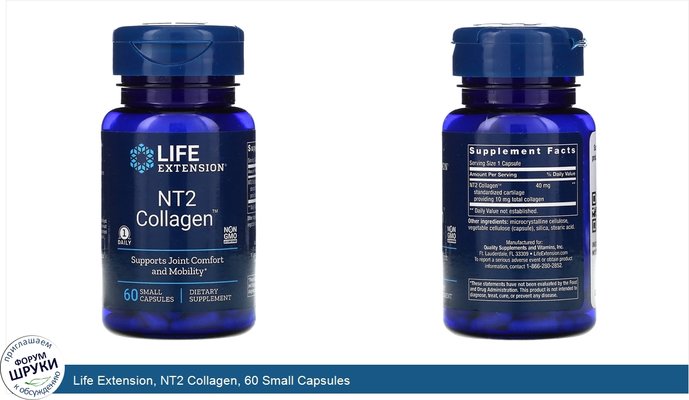 Life Extension, NT2 Collagen, 60 Small Capsules