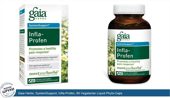 Gaia Herbs, SystemSupport, Infla-Profen, 60 Vegetarian Liquid Phyto-Caps