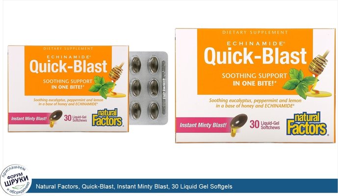 Natural Factors, Quick-Blast, Instant Minty Blast, 30 Liquid Gel Softgels