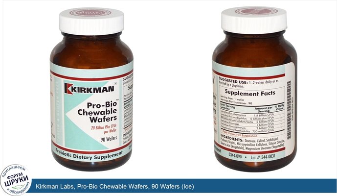 Kirkman Labs, Pro-Bio Chewable Wafers, 90 Wafers (Ice)