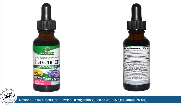 Nature\'s Answer, Лаванда (Lavandula Angustifolia), 2000 мг, 1 жидкая унция (30 мл)