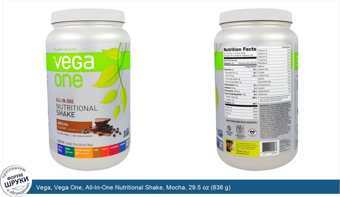 Vega, Vega One, All-In-One Nutritional Shake, Mocha, 29.5 oz (836 g)