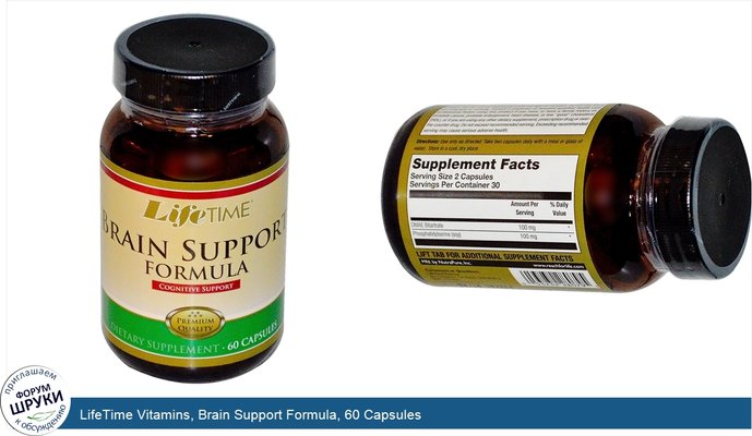 LifeTime Vitamins, Brain Support Formula, 60 Capsules