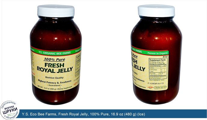 Y.S. Eco Bee Farms, Fresh Royal Jelly, 100% Pure, 16.9 oz (480 g) (Ice)