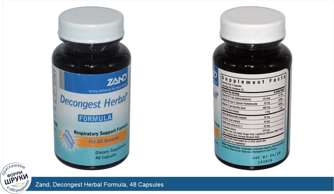 Zand, Decongest Herbal Formula, 48 Capsules
