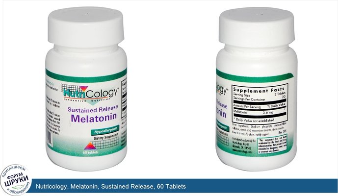 Nutricology, Melatonin, Sustained Release, 60 Tablets
