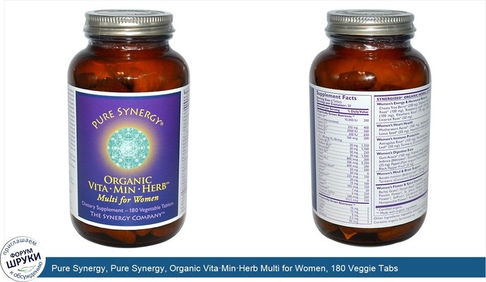 Pure Synergy, Pure Synergy, Organic Vita·Min·Herb Multi for Women, 180 Veggie Tabs