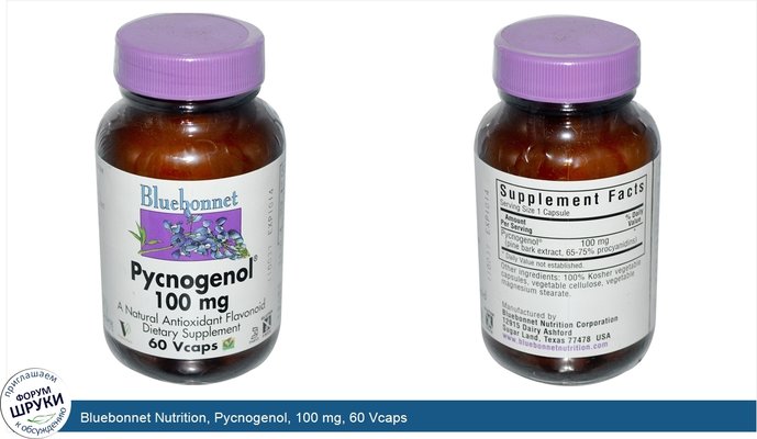 Bluebonnet Nutrition, Pycnogenol, 100 mg, 60 Vcaps