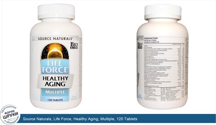 Source Naturals, Life Force, Healthy Aging, Multiple, 120 Tablets