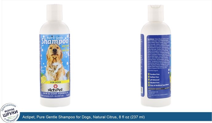 Actipet, Pure Gentle Shampoo for Dogs, Natural Citrus, 8 fl oz (237 ml)