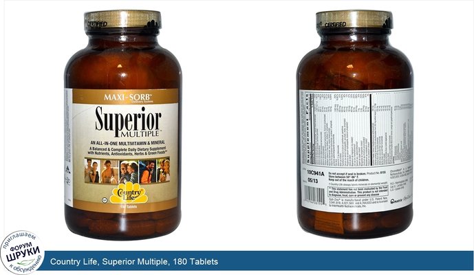 Country Life, Superior Multiple, 180 Tablets